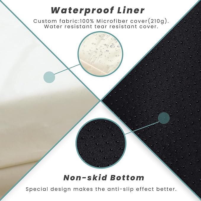 Laifug Orthopedic Memory Foam Extra Large Dog Bed with Pillow and Durable Water Proof Liner & Removable Washable Cover & Smart Design (Large (46"x28"x8"), Grey)