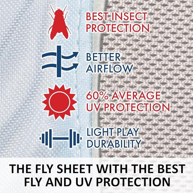 Schneiders Adjusta-Fit Mosquito Mesh Hybrid II Horse Fly Sheets | Ultimate Insect & UV Protection for Equine Comfort