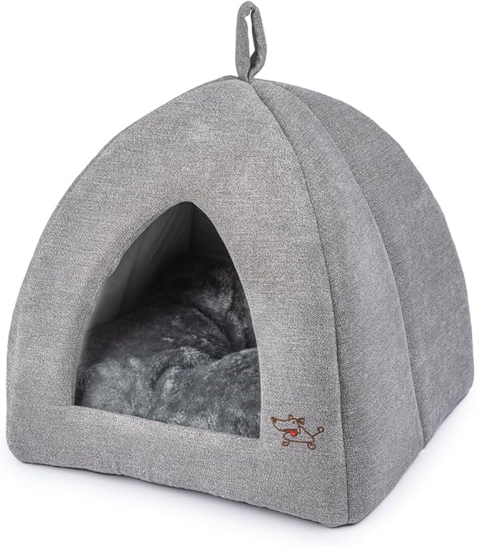 Best Pet Supplies Pet Tent-Soft Bed for Dog and Cat by - Gray, 16" x 16" x H:16"