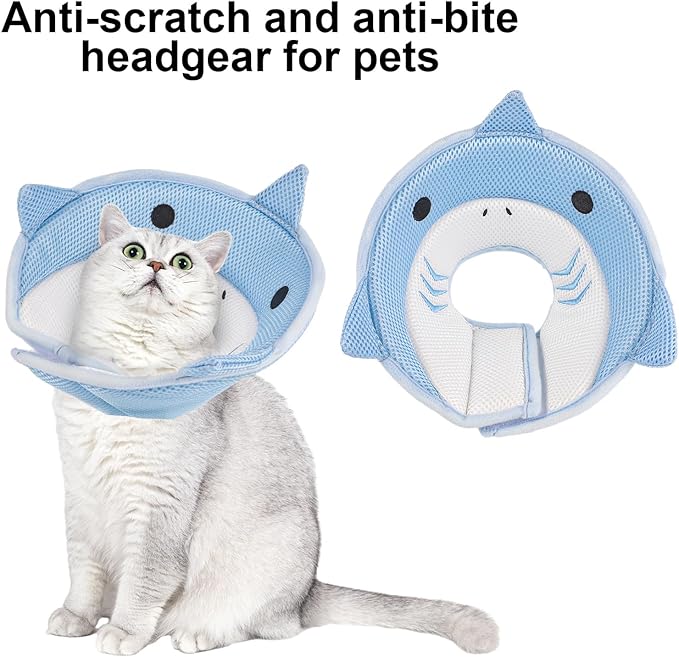 FRIUSATE Cat Cone Collar - Soft, Adjustable Recovery Collar for Cats and Kittens - Comfortable, Breathable, Lightweight Neck Cone to Stop Licking After Surgery