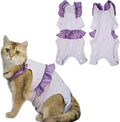 Cat Recovery Suit,Kitten Onesie After Surgery,E-Collar Alternative for Abdominal Wound and Skin Diseases,Soft Breathable Bodysuit After Spay（Purple-l）