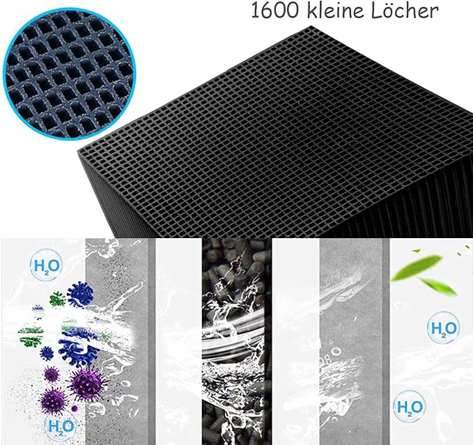 yanhe 4in * 4in * 4in 1pcs Water Purification, Cube Activated Carbon Nano Water Purification Filter for Water Aquarium Fish Tank Activated Carbon pellets