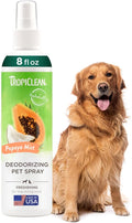 TropiClean Dog Perfume, Long Lasting Papaya Cologne, Deodorizing Spray for Smelly Dogs, After Bath Detangling Spray with Vitamin E, Safe for Cats, 8oz.