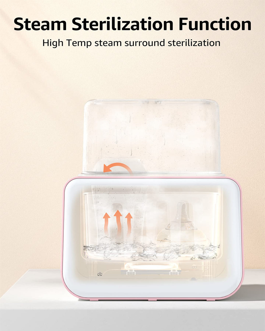 Baby Bottle Warmer, Grownsy 8-in-1 Fast Milk Warmer with Timer Breastmilk or Formula, Fits 2 Bottles, Accurate Temperature Control, with Defrost, Sterili-zing, Keep, Heat Baby Food Jars Function