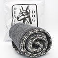 Devil Dog Premium Pet Drying Towel, Ultra-Soft, Highly Absorbent Microfiber Bath Towel for Dogs, Cats, and Other Animals - Gray, Small 16" x 24" 1200GSM 80% 20% Blend
