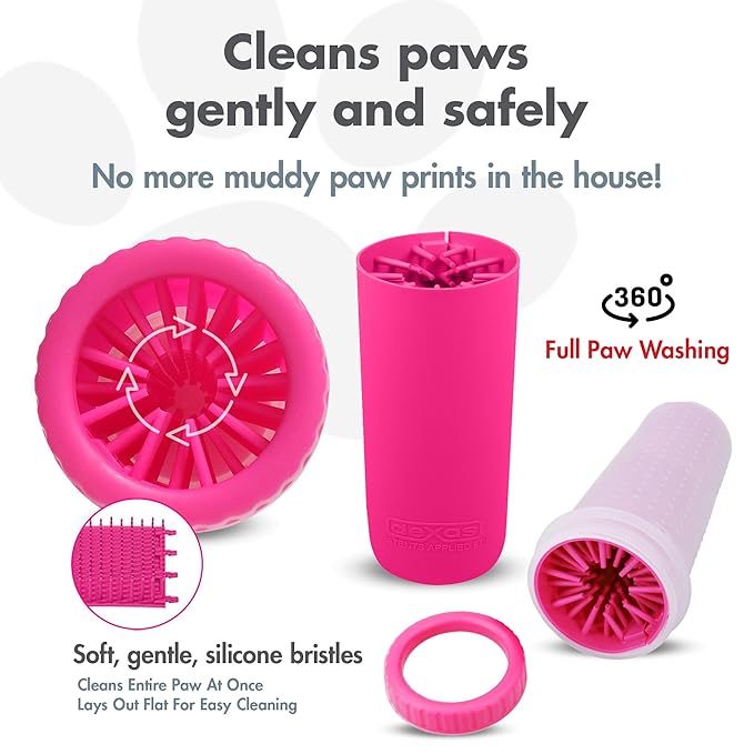 Dexas MudBuster Portable Dog Paw Cleaner, Pink Large Pet Supplies and Accessories