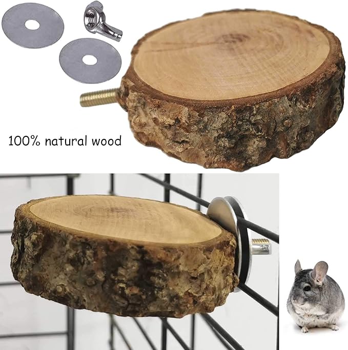 kathson Hamster Toy Set with Platform, Ladder, Swing - 5PCS Wooden Climbing Playground Accessories for Gerbils, Dwarf Hamsters, Rats, Chinchillas
