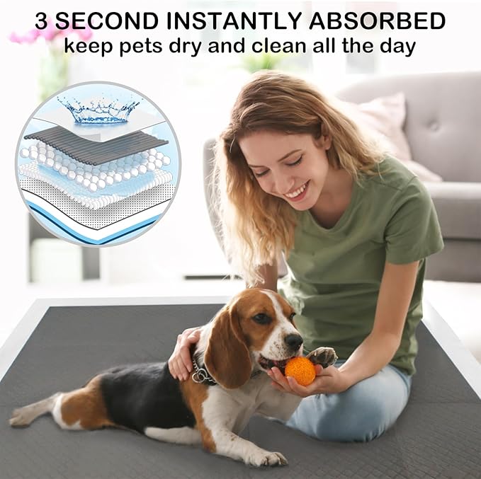 ELEGX 48"x36" Extra Large 40 Pcs Odor-Control Super Absorbency Charcoal Pee Pads for Dogs,Leak-Proof Pet Training Pee Pads,Thicken Disposable Potty Pads Puppy Training Pads for Cats Rabbits