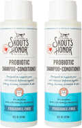 Skout's Honor Unscented Probiotic Cat Shampoo & Conditioner with Avocado Oil & Omega-3s, 97% Natural, Paraben & Sulfate-Free, Cruelty-Free, 16oz, Fragrance Free, 2-Pack