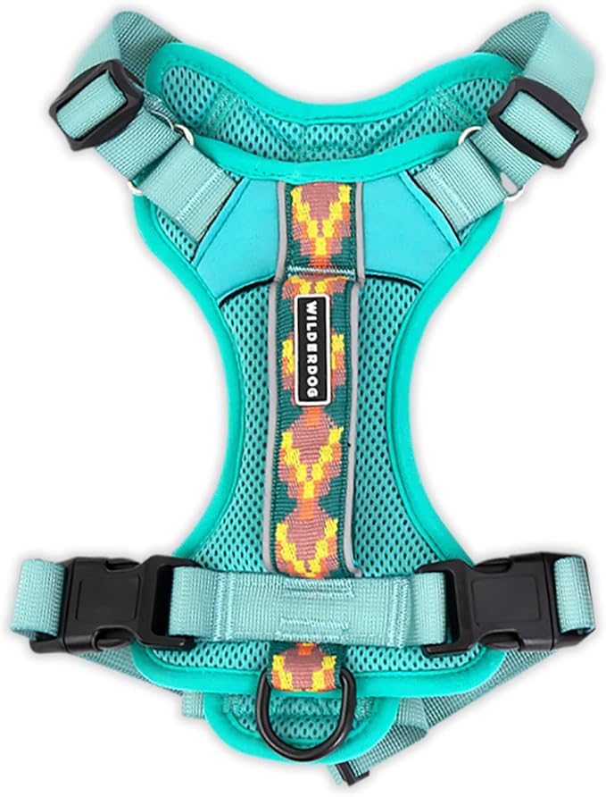Wilderdog Lightweight Dog Harness with Reflective Straps - Medium - Seafoam