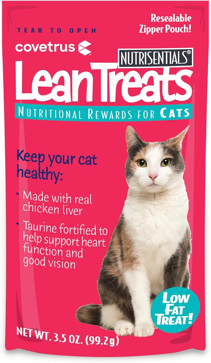 Covetrus Nutrisential Lean Treats for Cats - Soft Cat Treats for Small, Medium, Large Cats - Nutritional Low Fat Bite Size - Chicken Flavor - 6 Pack - 3.5oz
