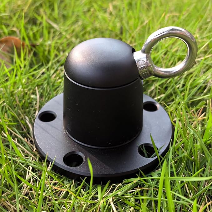 Dog Tie Out Stake Anchor, 360° Swivel Dog Tie Out Cable Runner for Yard Camping (Black)