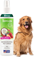 TropiClean Dog Perfume, Long Lasting Berry Cologne, Deodorizing Spray for Smelly Dogs, After Bath Detangling Spray with Vitamin E, Safe for Cats, 8oz.