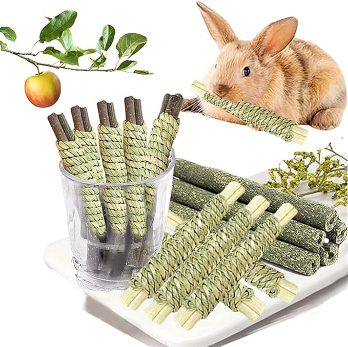 Rabbit Toys 30Pcs 3 Flavours for Teeth Grinding - Chew Toys for Hamsters, Guinea Pigs, Chinchillas