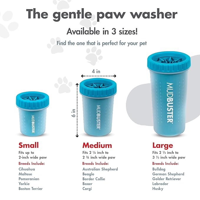 Dexas MudBuster Portable Dog Paw Cleaner, Medium, Blue - Premium Quality Pet Supplies and Accessories