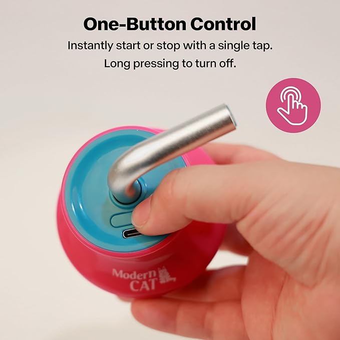 Cat Laser Pointer Toy for Bored Indoor Cats, Automatic Interactive Cat Toy, 360° Laser Rotation, USB Rechargeable, Wooble Base