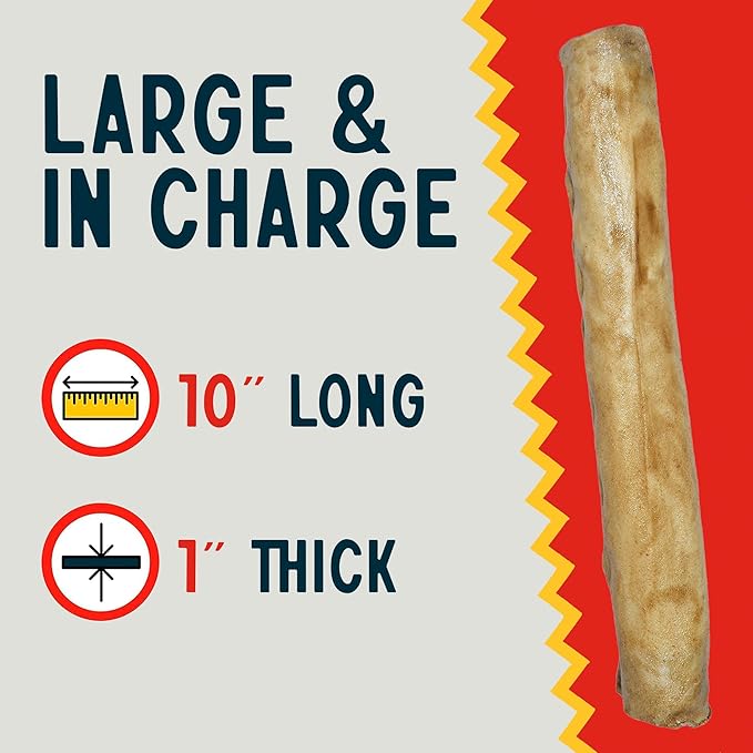 Canine Chews 10" Chicken Basted Dog Rawhide Retriever Rolls (50 Pack) - Natural Beef Dog Rawhide Chews - Healthy Dental Chews