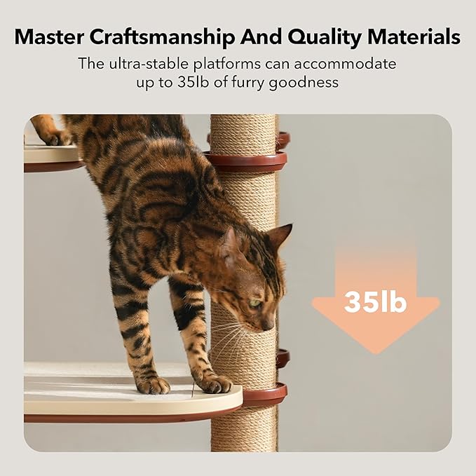 PETLIBRO Infinity Cat Tree Tower for Indoor Cats, Modular Design with Cat Bed, Toy, Felt Pads, Sisal Scratching Posts, 2-Second Setup, Sturdy Multi-Level Activity Center Cat Condo for Any Room