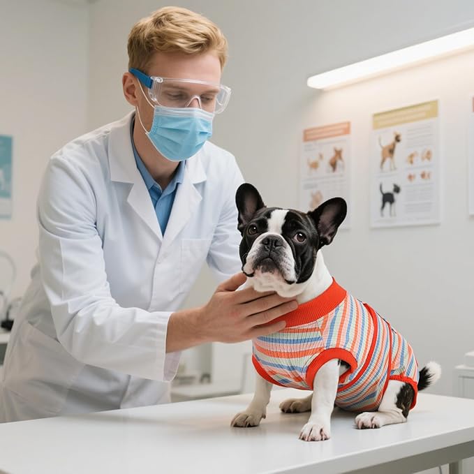 Kuoser Recovery Suit for Dogs Cats After Surgery, Professional Pet Recovery Shirt Dog Abdominal Wounds Bandages, Substitute E-Collar & Cone,Prevent Licking Dog Onesies Pet Surgery Recovery Suit