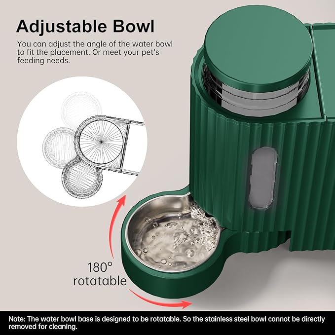 Gardner Pet Automatic Gravity Cat Food Feeder and Water Dispenser Stainless Steel Two-in-One Set Large Capacity Dispenser for Pets Dogs, Puppies, Kittens