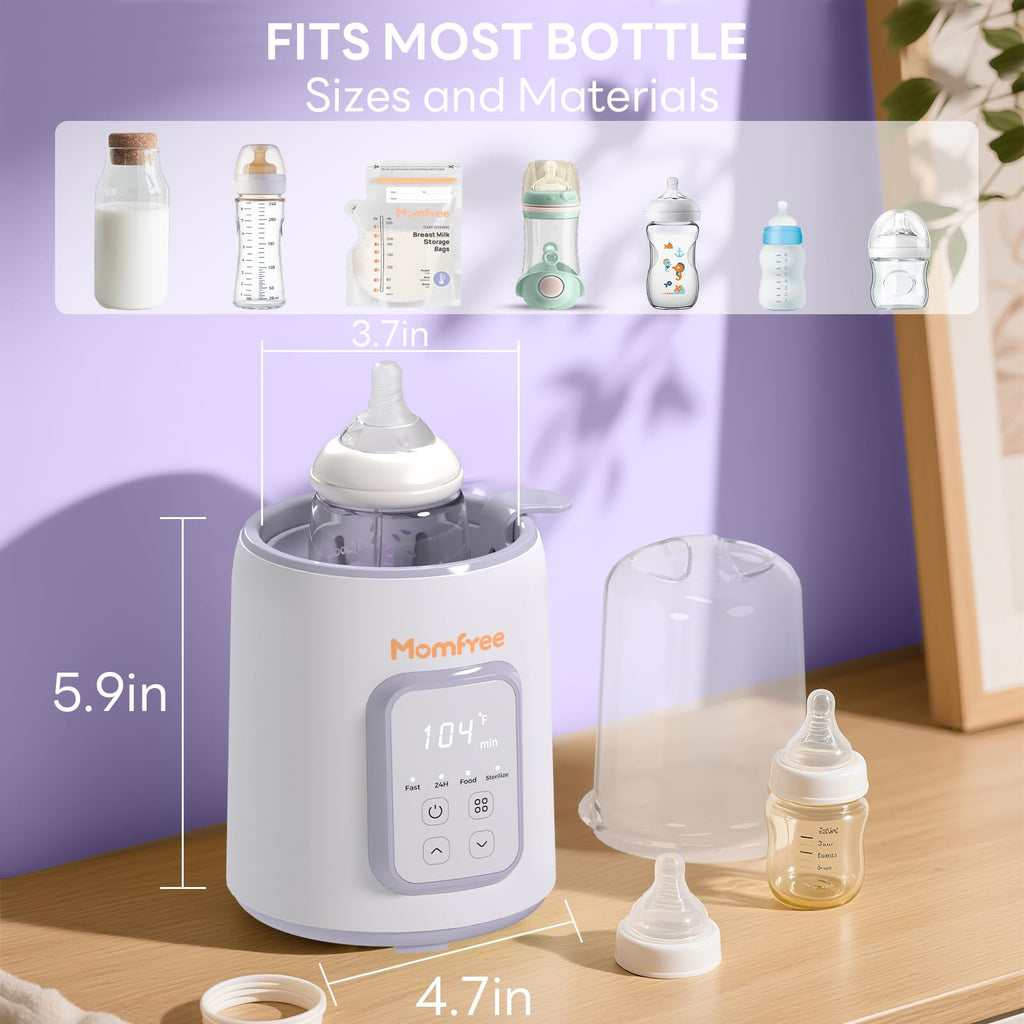 Bottle Warmer, 8-in-1 Fast Baby Bottle Warmer, Grey | for Breastmilk and Formula, Accurate Temperature Control, Automatic Shut-Off, Multifunctional for All Bottles