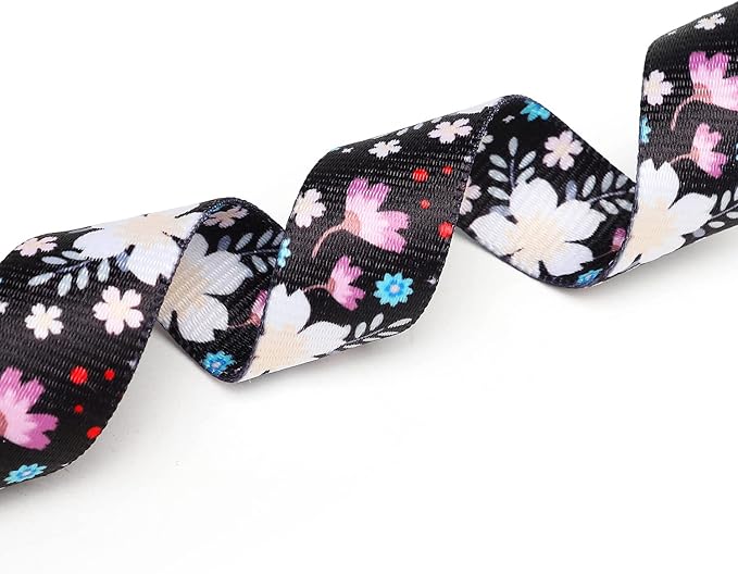 Mercano Adjustable Dog Collar - Special Design Patterns, Soft Nylon Comfortable Durable Pet Collar for Small Medium Large Dogs (S, Floral White)