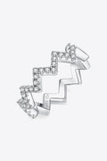 Sparkala™ Wavy Band Ring (Platinum Over Pure Sterling Silver)