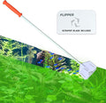 FL!PPER Flipper Platinum Aquarium Algae Scraper | Glass & Acrylic Tank Cleaner with Serrated Blade for Efficient Aquarium Maintenance (28” Rigid Shaft)
