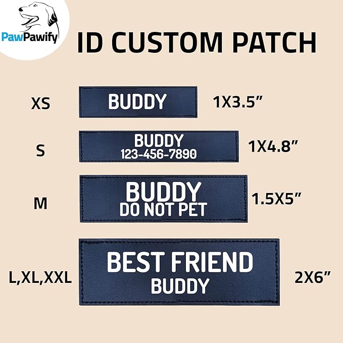 PawPawify Custom No Pull Dog Harness with Name and Phone Number, Heavy Duty Personalized Pet Vest to Prevent Tugging, Pulling, or Choking, Training and Walking (SkyBlue, S (10-19LBS))