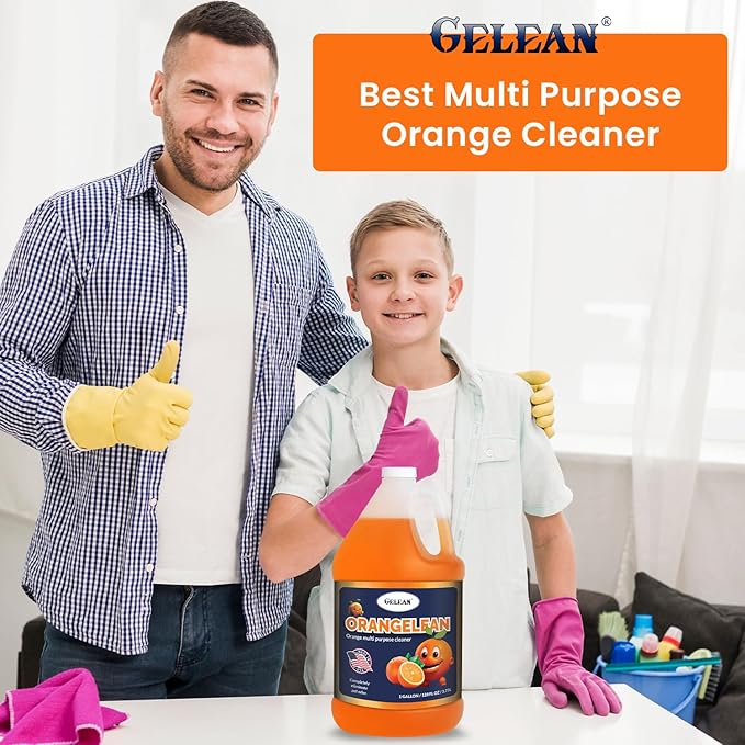 Multi Purpose Cleaner Pet Odor eliminator - Concentrate MAKES 64 GALLON - MADE IN USA- pH Neutral - ORANGELEAN Strong Odor Floor Cleaner - Orange Stain Remover 128 oz