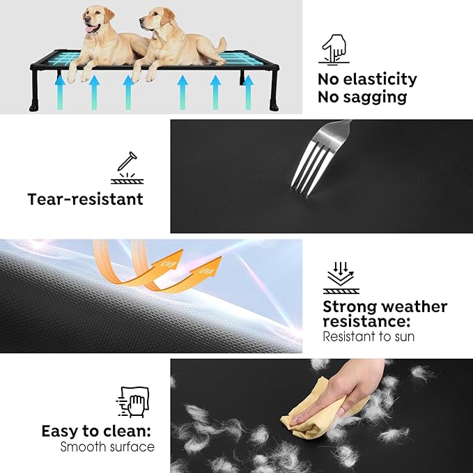Veehoo Chew Proof Elevated Dog Bed, Durable Raised Dog Training Platform, Platform Dog Beds for Large Dogs, Raised Pet Cot Training System for Place, Agility, Indoor or Outdoor, CWC2420CP