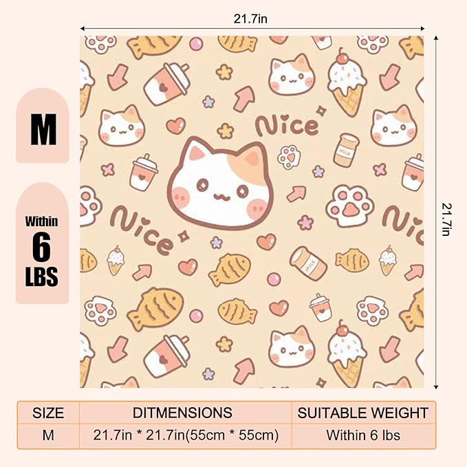 21.7" Grooming Wrap Cat Wrap for Cutting Nails Cat Restraint for Nail Clipping Cat Swaddle Wrap Cat Burrito Wrap M(Within 6lbs) Anti-Scratch Anti-Escape Multifunctional Pet Tool