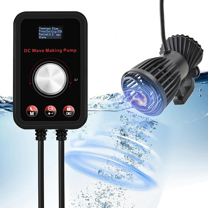 CONQUERALL 520-2600GPH 15W Wave Maker 24V DC Multi Angle Direction Sine Wave Technology Large Flow Suit for Fish Tank Aquarium Freshwater and Saltwater
