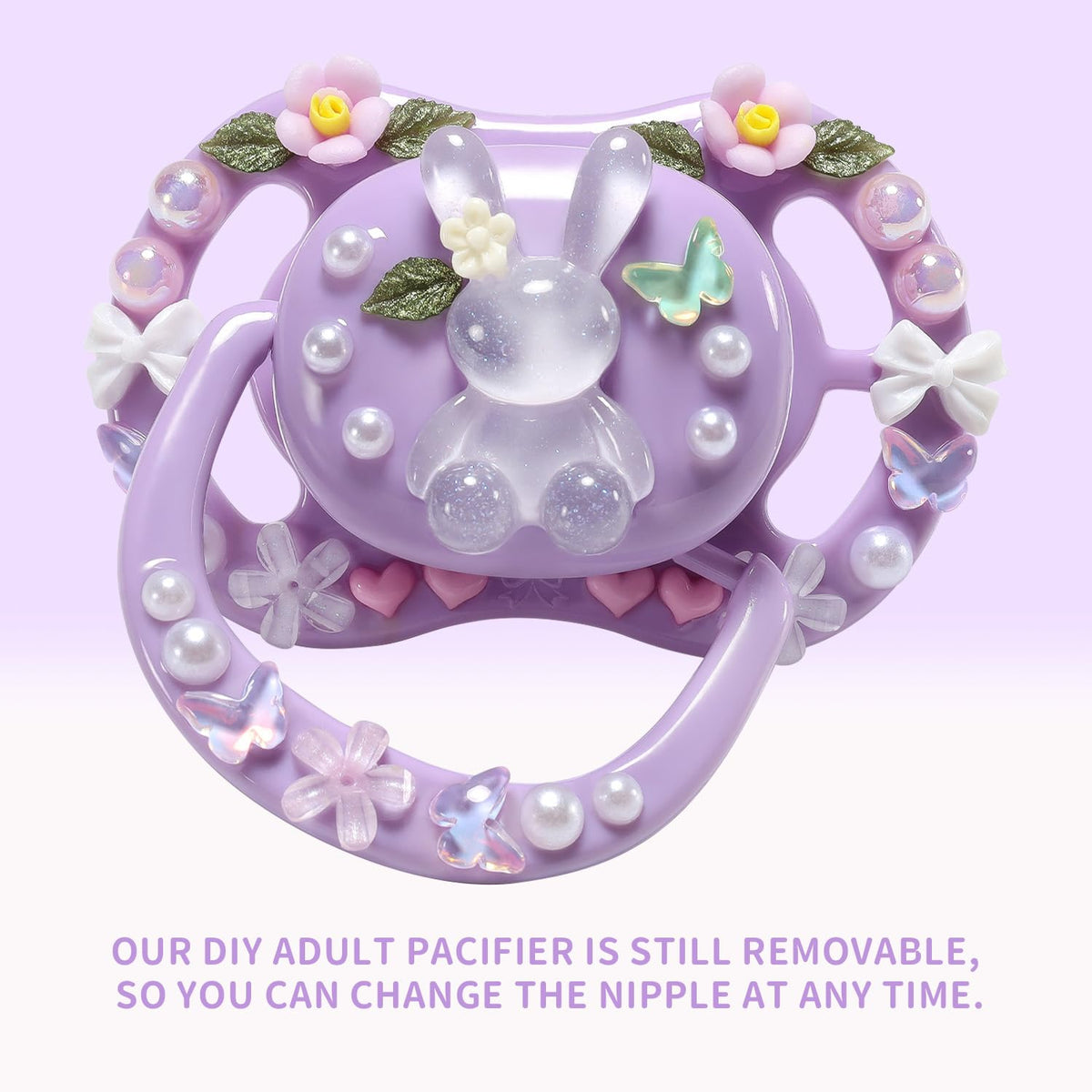 CutiePlusU Large Size Pacifier DIY Handmade Big Shield- White