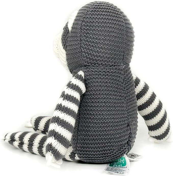 100% Organic Cotton Baby Toys 7.1" Sloth Stuffed Animal for Newborn (Grey)