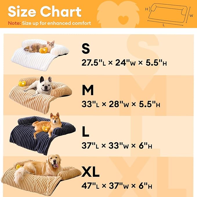 FUNNY FUZZY Pet Couch Cover for Sofa, Calming Dog Bed for Couch, Fluffy Plush Cat Bed Mat for Furniture Protector for Small Dogs and Kitten, 27×24 in, Dark Grey