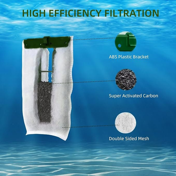 10 Pack Medium Replacement Filter Cartridges for Tetra Whisper Bio-Bag Filters, Compatible with 10i/IQ10/PF10 and ReptoFilter Aquariums