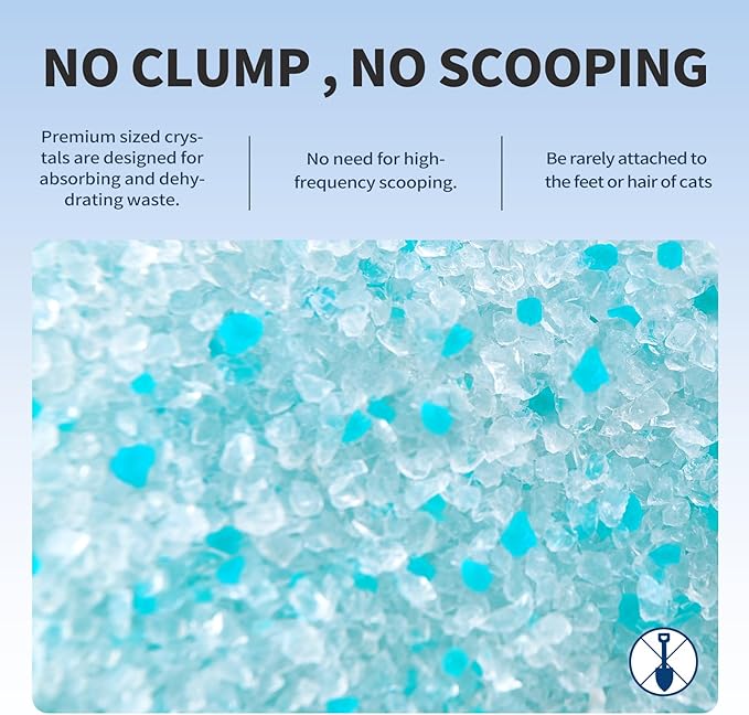 Cat Litter Crystals No Clumping Odor Control Kitty Litter Non-Clumping No scooping Low Dust, Low Tracking, Dehydrates Waste Cologne - 17.2 lbs (4 x 4.3 lb Packs)