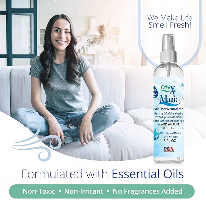 Odor Eliminator Concentrate (4oz) + Magic Air Odor Neutralizer Spray (8oz) – Natural & Safe Odor Removal for Pets, Home & On-the-Go