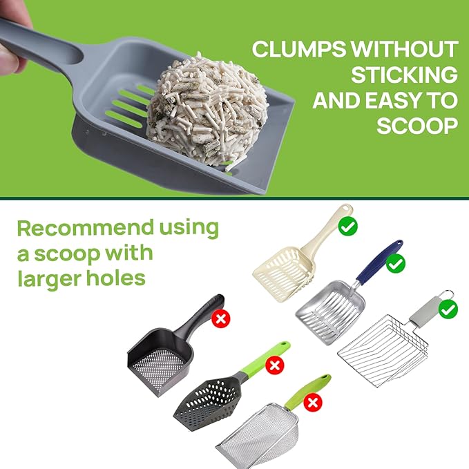 18lbs Mixed Tofu Cat Litter Clumping, Low Dust, Lightweight, Ultra Absorbent and Fast Drying, Natural Pea Husk Bentonite Kitty Litter (9lbs×2bags)