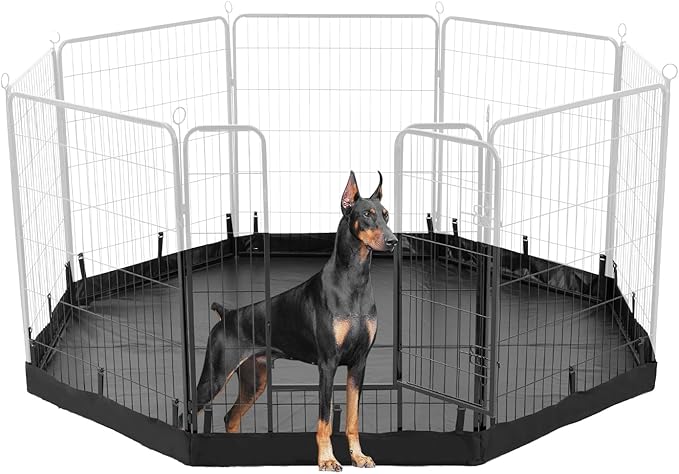 PJYuCien Dog Playpen Bottom Pad, Fits 32 Inch Width 8 Panels Regular Octagon Metal Exercise Pet Playpen, Black (Note:Playpen Not Included)