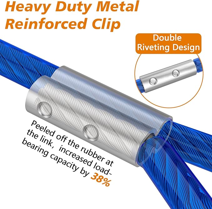 XiaZ 30ft Tie Out Cable for Dogs, Dog Leads for Yard Chew Proof, Heavy Duty Pet Tie Out Cable for Large Dogs Up to 250lbs,Durable Dog Runner Tether Line for Outdoor,Yard