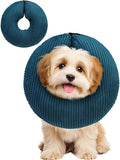 BINGPET Inflatable Dog Cone Collar Alternative After Surgery,Soft Recovery Cone for Dogs to Stop Licking,Protective Neck Donut E Collar Adjustable for Small Medium Large Dogs & Cats(Navy Blue,S)