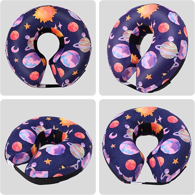 CuteBone Inflatable Dog Donut Collar with Removable Soft Fleece Covers for Small/Medium/Large Dogs and Cats After Surgery GWB11M