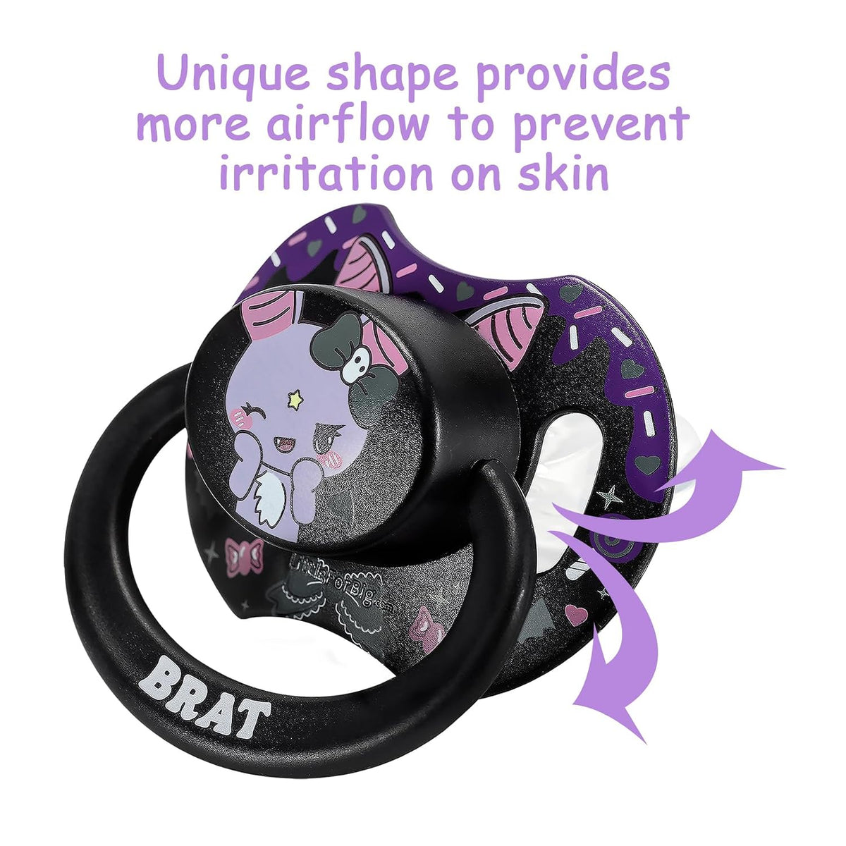 LittleForBig Bigshield Generation-II Printed Pacifier Suitable for Adults Brat Bella Pattern Black