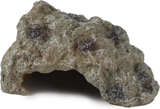 IBWell Resin Leopard Gecko Hide, True to Nature Reptile Rock for Bearded Dragon Hideout Snake Hides for Ball Pythons, Tortoise House Terrarium DÉCor - Small