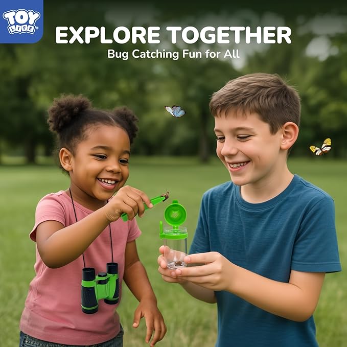 TOY Life Bug Catcher for Kids, Bug Catching Kit Kids Explorer Kit with Bug Net, Catching Tool, Tweezers, Magnifying Glass, Binoculars, Insect Catcher, Educational Outdoor Toys Kid Adventure Set