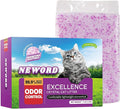 NEWORD Crystals Cat Litter Lightly Scented Litter Superior Odor Control 7 lbs Total Soft-On-Paws Low Tracking Dust-Free Purple Silica Gel, Lavender