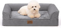 Orthopedic Dog Beds for Medium Size Dog, Pet Couch for Dog Cat, Supportive Foam Bolster Sofa with Waterproof Lining Cover, Anti-Slip, Comfort, Washable, 30x20x7.5 in, U Shape, Grey