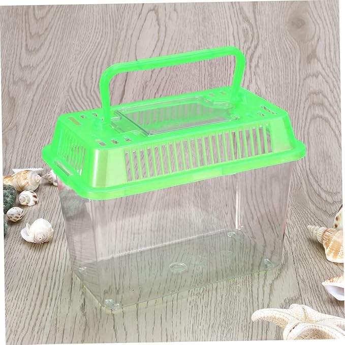 Plastic Turtle Fish Tank Plastic Handheld Fish Tank Portable Aquarium Clear Reptile Breed Container Cricket Keeper Lizard Tank Animals Turtle Tank Beard Leopard Print